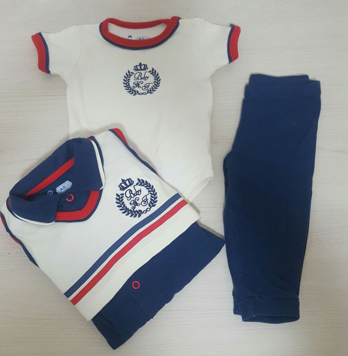 kit 3 peças ( body/calça/macacão) - bebê havefun
