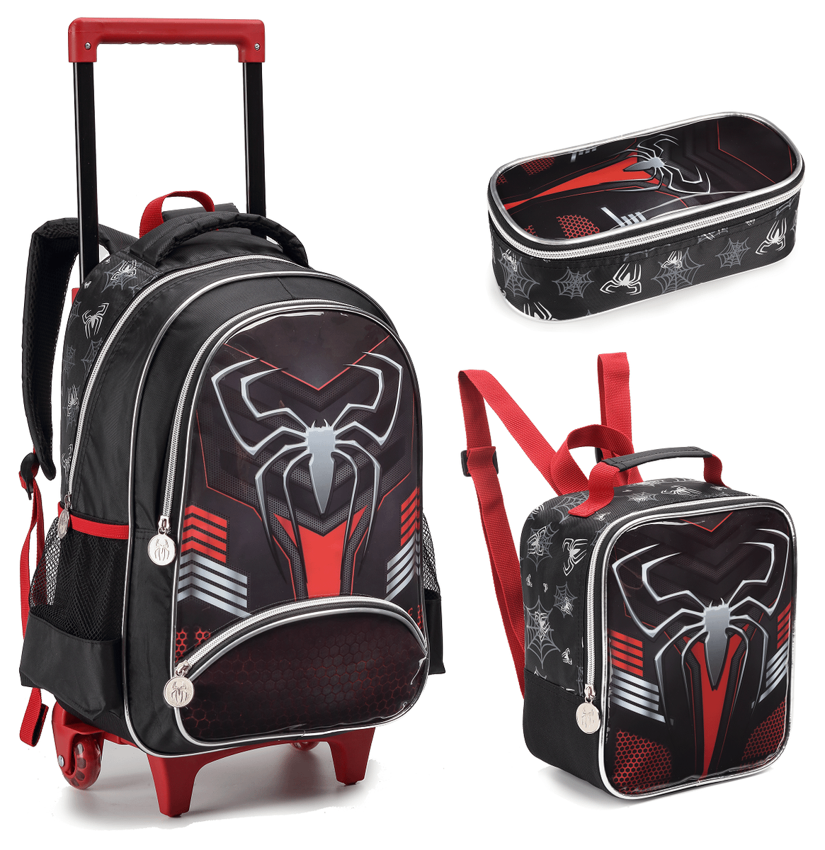 Kit 3 Peças Mochila Escolar Infantil Reforçada Masculina Menino Dark ...