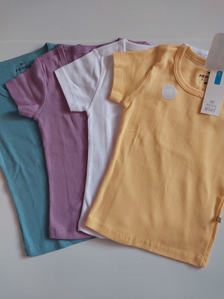 Kit 4 Camisetas Hering Infantil - Original sem Uso | Roupa Infantil ...