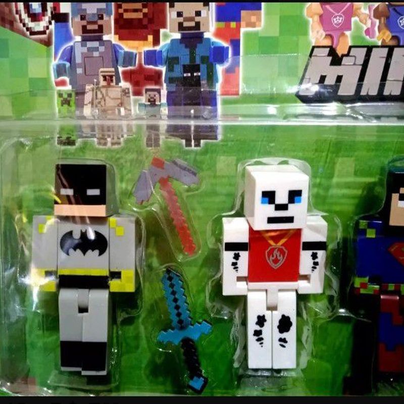 Kit Cartelado Minecraft Bonecos Herois Vingadores Patrulha - SM