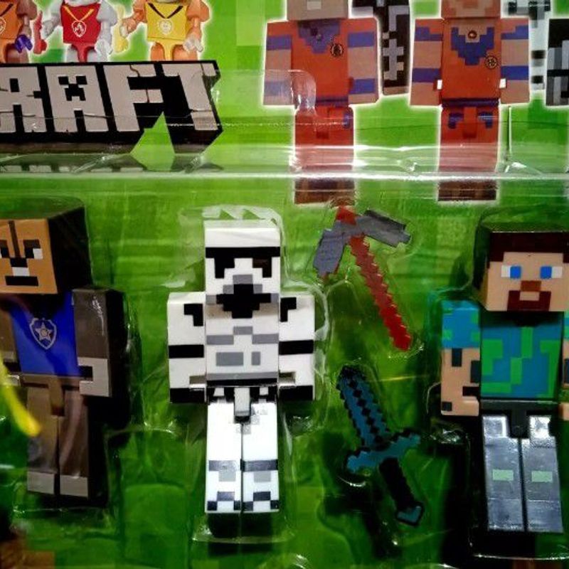 Minecraft cartela com 6 boneco lego