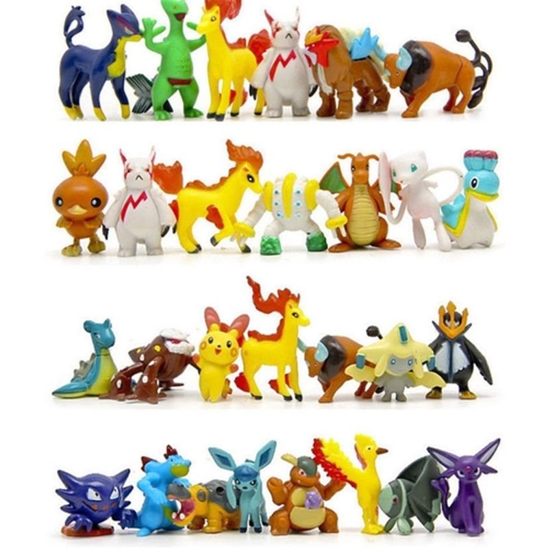 Kit De72 Bonecos Miniatura Lote Pokémon com Pikachu Incluso