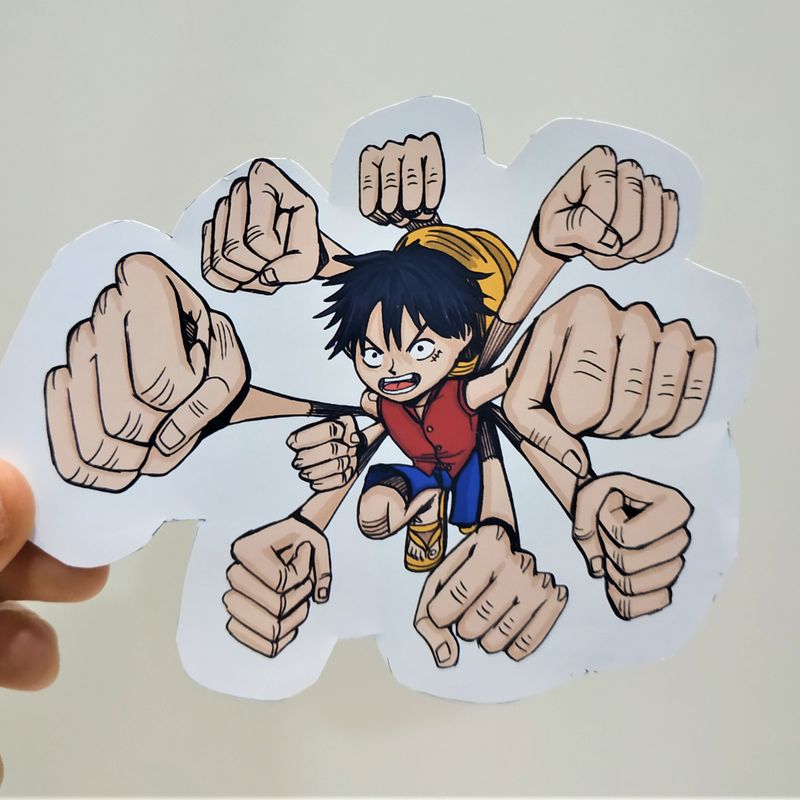 Adesivo Desenho Luffy One Piece - Luffy Resinado