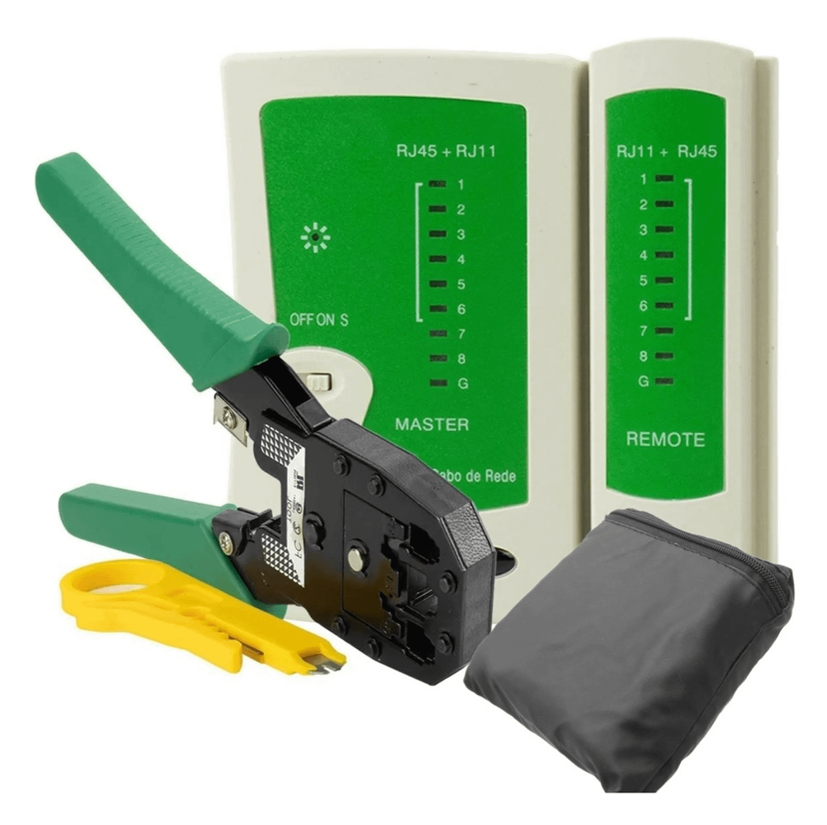 Kit Alicate Crimpador Rj45 Rj11 Decapador e Testador de Cabo | Item ...