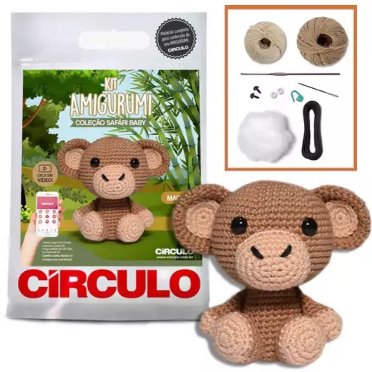 Kit Amigurumi Macaco Círculo | Item de Decoração Circulo Nunca Usado ...