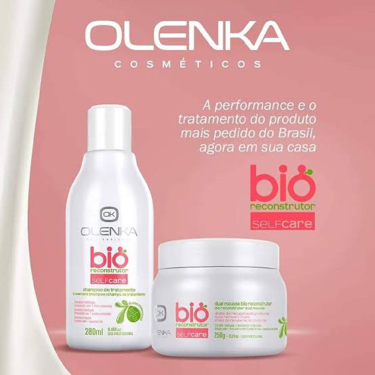 Kit Bio Reconstrutor Shampoo + Máscara Olenka Original. | Produto p