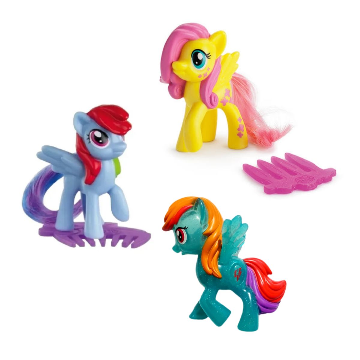 Kit Boneco My Little Pony Mc Donalds Fluttershy Rainbow Dash Unicórnio ...