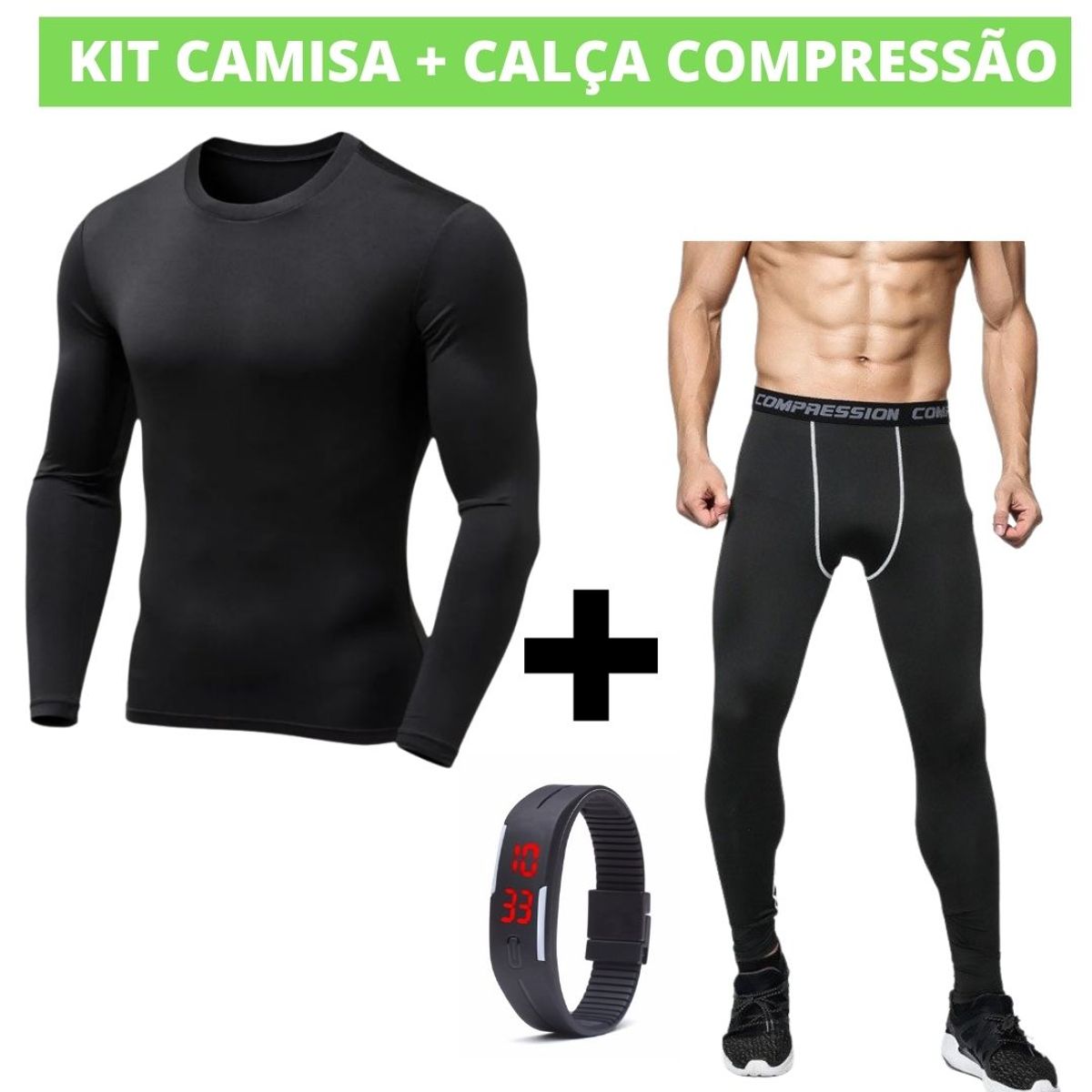 Camiseta de Compressão Feminina Térmica Manga Longa Uv Lisa MMA, Ciclismo,  Moto