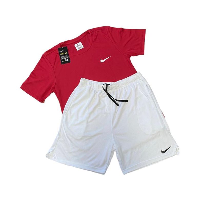 Kit Camiseta e Shorts Multimarcas Tecido Dry Fit Academia - em