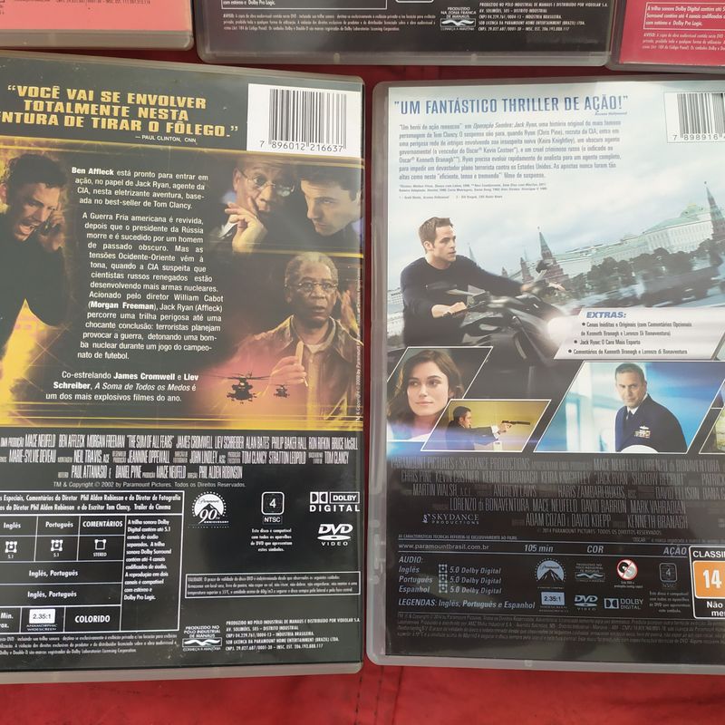 Kit Coleção Jack Ryan Tom Clancy 5 Filmes | Filme e Série Dvd