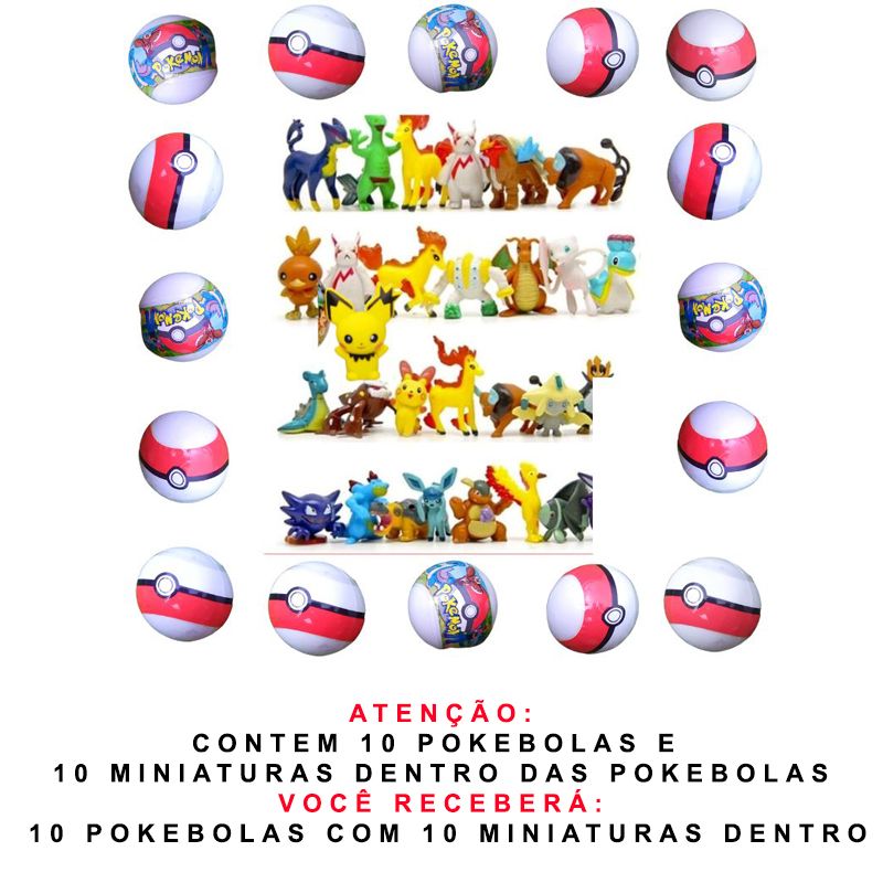 Kit 10 Miniaturas Pokémon Go Pikachu Brinquedos