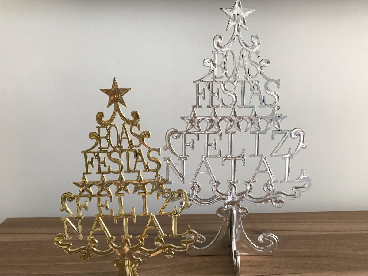 Kit com 2 Enfeites de Árvore de Natal Prata e Dourado | Item de Decoração  Usado 63311922 | enjoei