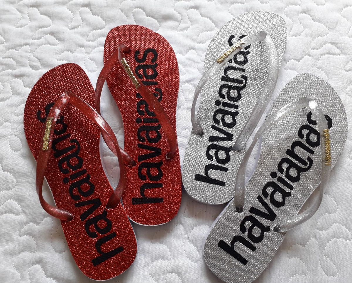 sandalia havaiana vermelha