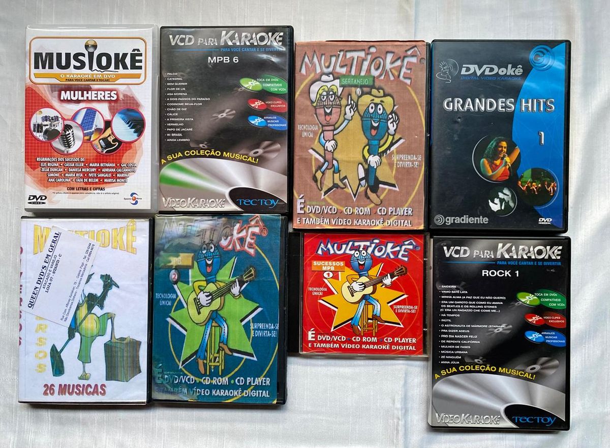 Kit Contendo 8 Unidades de Dvd/vcd para Karaokê | Item de Música Tectoy ...