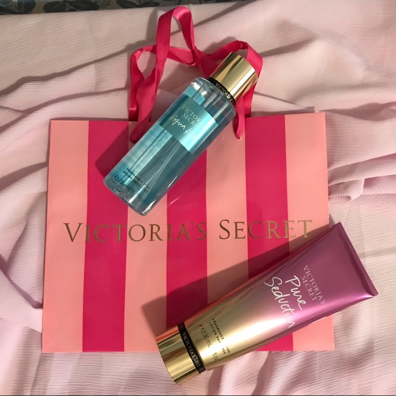 Kit body splash 250ml + creme hidratante 236ml Aqua Kiss – Victoria's Secret  – Le Parfum