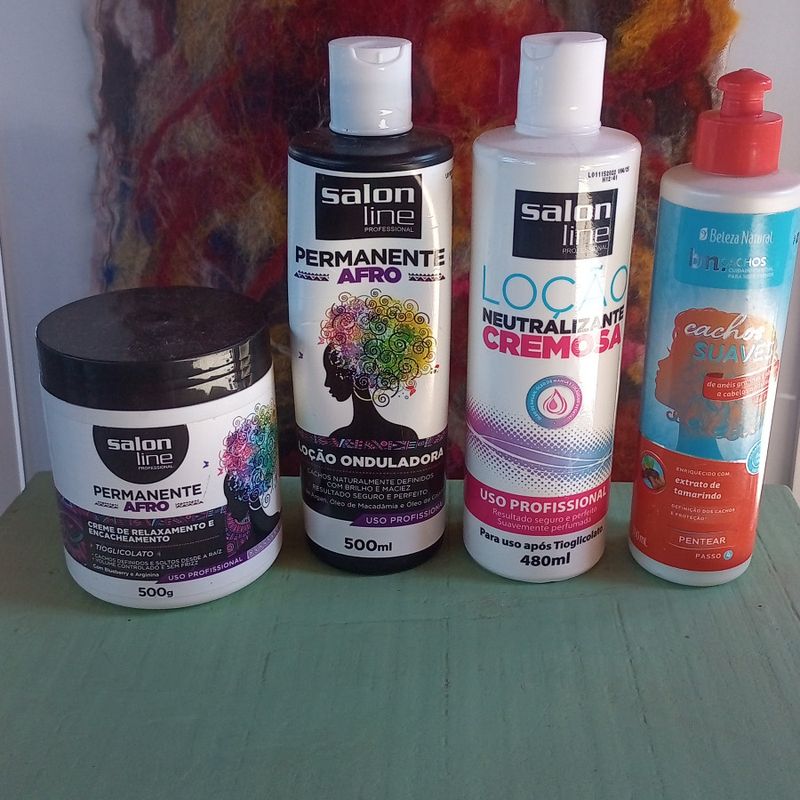 Kit Creme Permanente Afro Tioglicolato Produto p/ Cabelos Feminino Salon  Line Professional Usado 102575047 enjoei