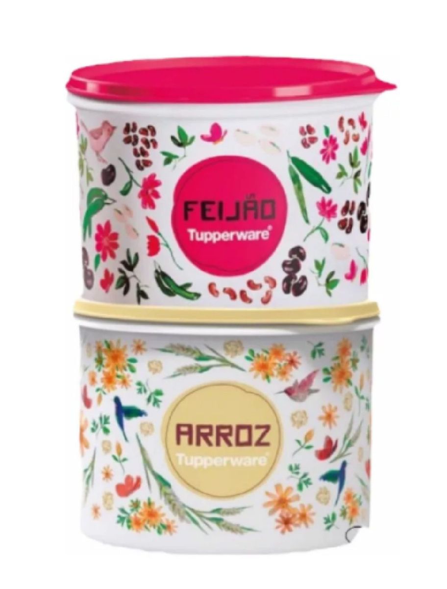 Kit Cx Floral Tupperware, Arroz, Feijão e Sal. | Móvel de Cozinha ...