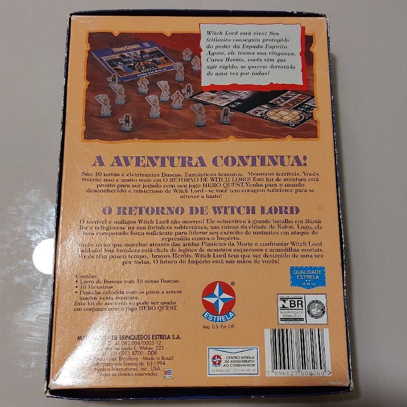 Jogo Tabuleiro Hero Quest Rpg Estrela Original Anos 90 Rarid | Produto  Vintage e Retro Raridade Disponivel Pronta Entrega Usado 75742007 | enjoei