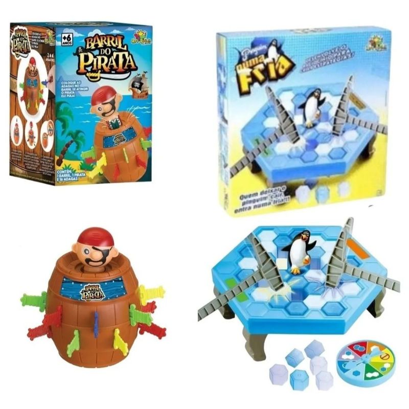 Kit Jogo Torre Maluca + Jogo Pinguim Quebra Gelo - Art Brink