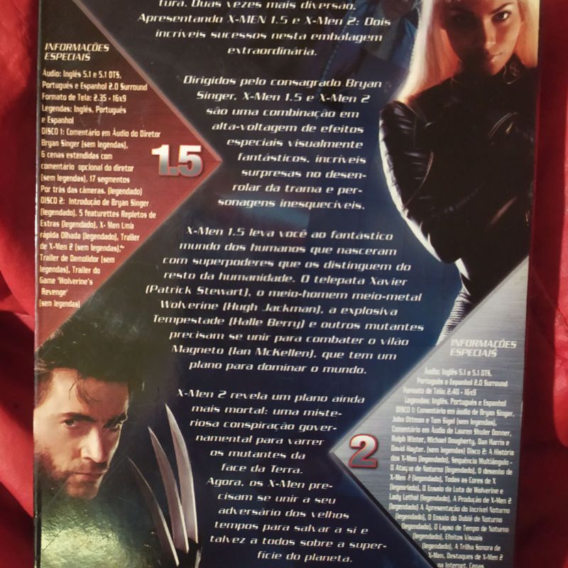 Kit Dvd X-Men 1 e 2 - 4 Discos Capa Lenticular Original Excelente
