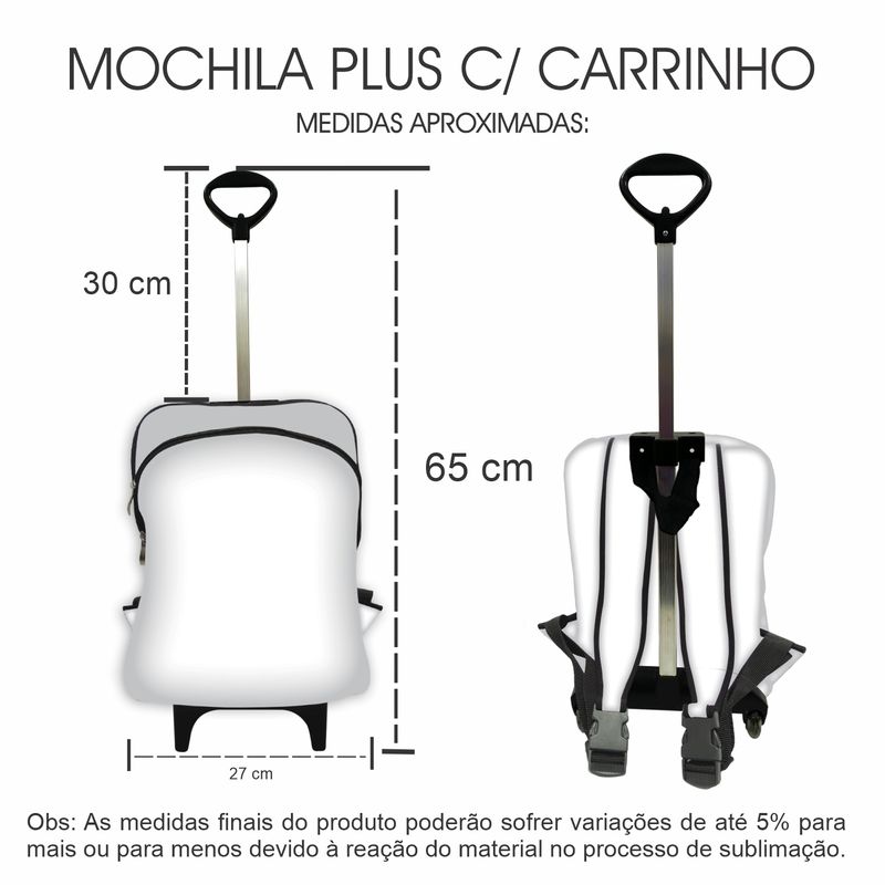 Kit Escolar Premium Mochila c/ Rodinhas + Lancheira + Necessaire