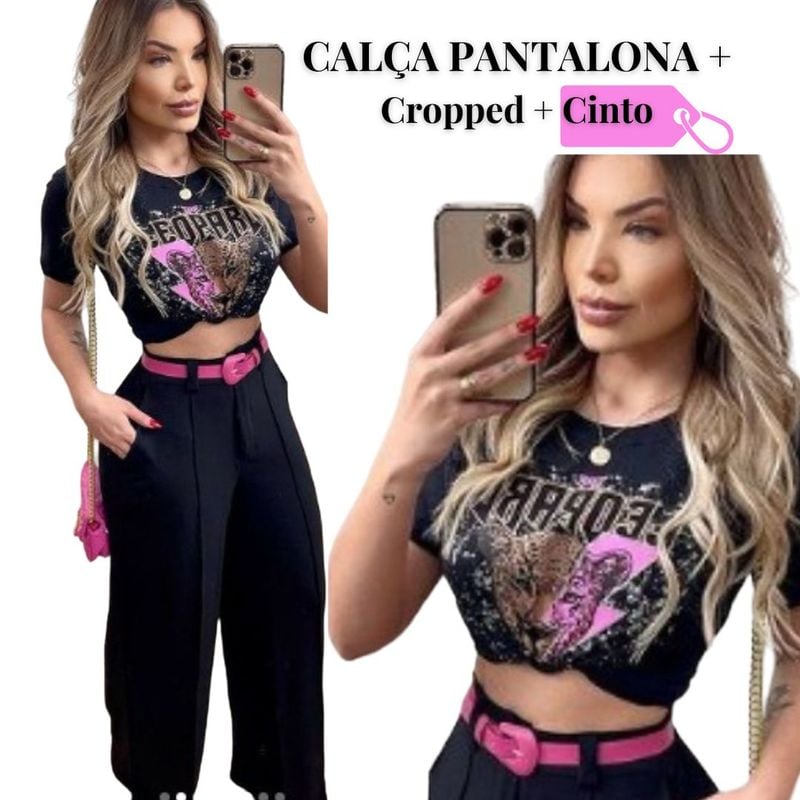 Calça cropped hot sale tendencia