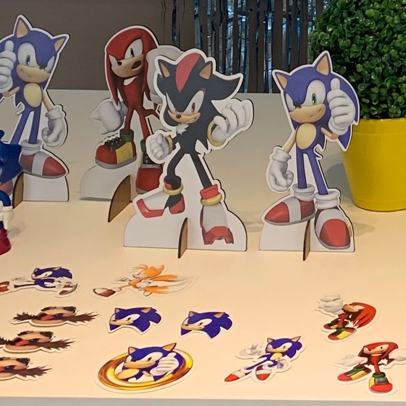 Festa Sonic - Display de Mesa - Faça em Casa 
