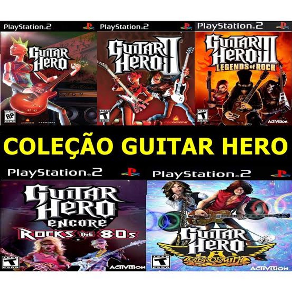 Kit Guitar Hero Ps2 Jogo de Videogame Playstation Nunca Usado