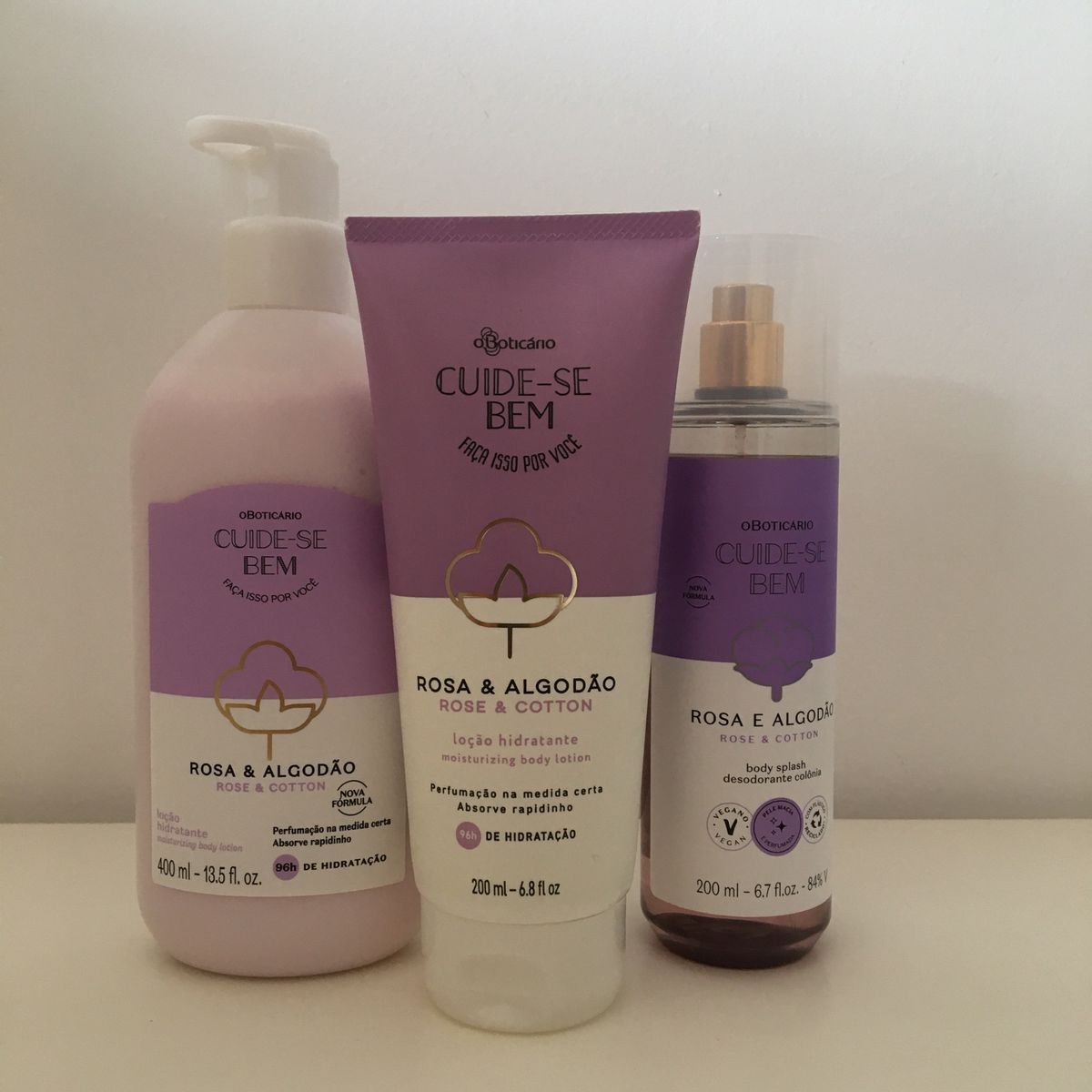 Kit Hidratantes e Body Splash Rosa e Algodão O Boticario | Cosmético ...