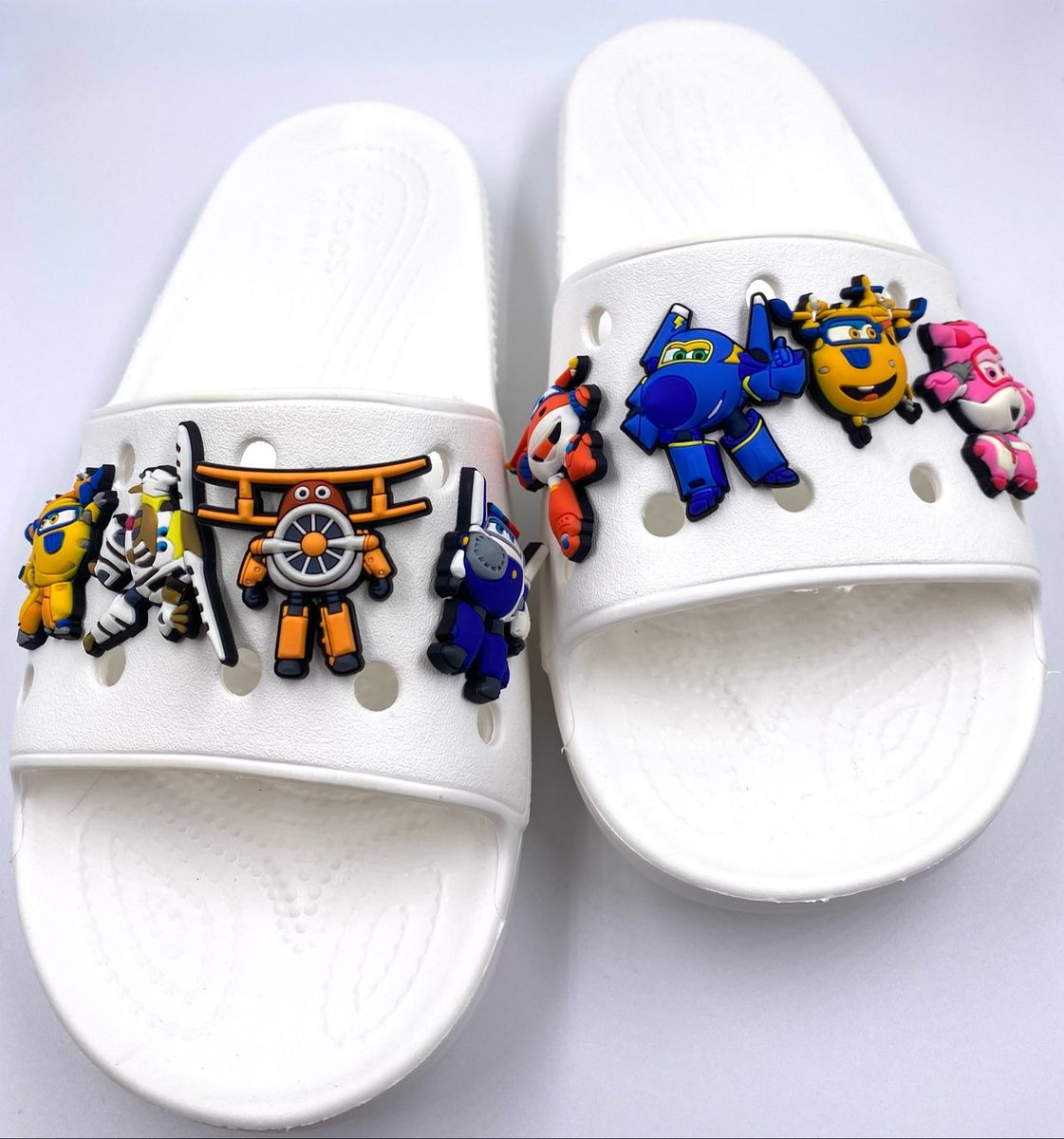 Kit Jibbitz para Crocs, Super Wings Robots Item Infantil Crocs Nunca