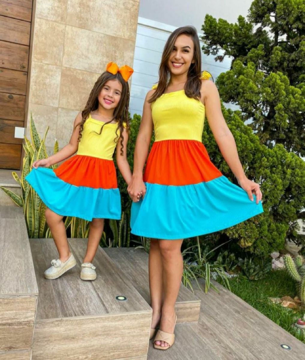 Vestido simples store mãe e filha