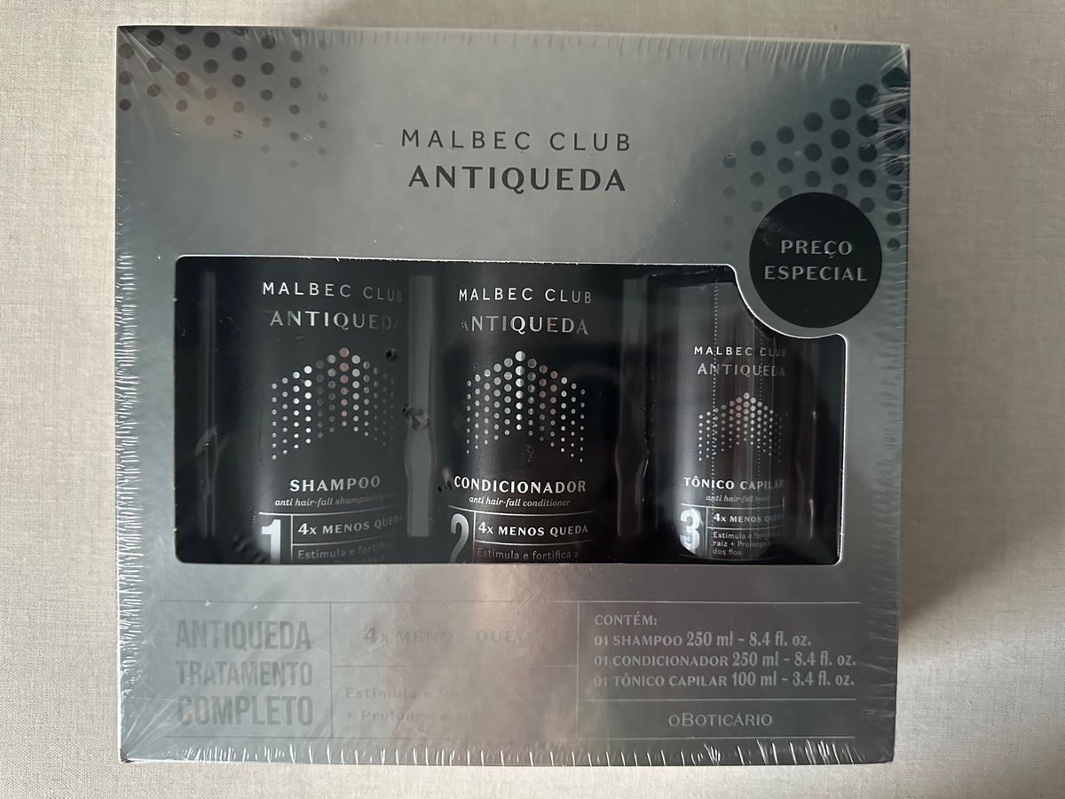 Shampoo Antiqueda Malbec Club o Boticário