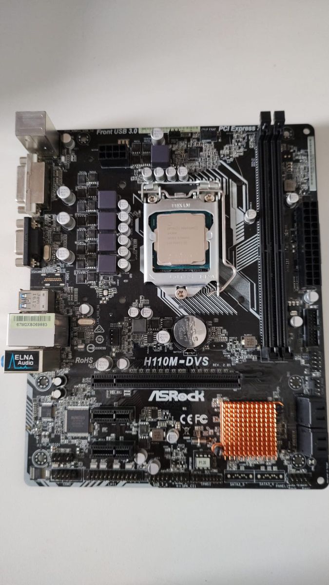 Kit Placa Mãe Asrock H110m-Dvs + Processador Pentium G4560 3.50