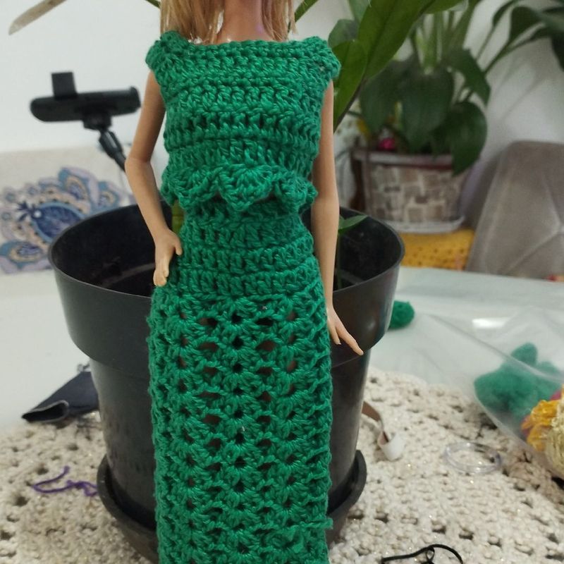 Roupa de Crochê para Barbie, Brinquedo Handmade Nunca Usado 90596826