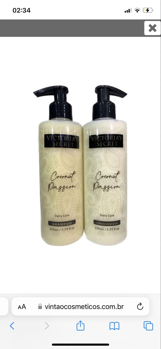 Kit Shampoo e Condicionador Victoria Secrets | Produto p/ Cabelos Feminino  Victorias Secret Nunca Usado 96362247 | enjoei
