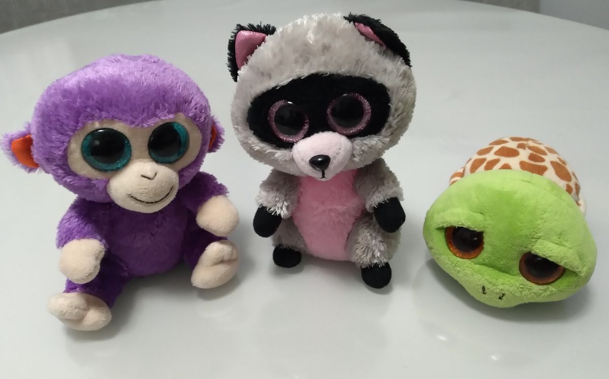 Ty Beanie Boos: Kit de Pelúcias Colecionáveis, Grape O Macaco, Rocco O ...