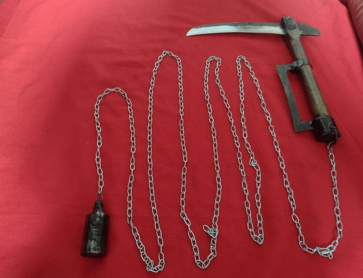 Kusarigama Kenjutsu Ninjutsu Aço Carbono Forjado | Roupa Esportiva ...