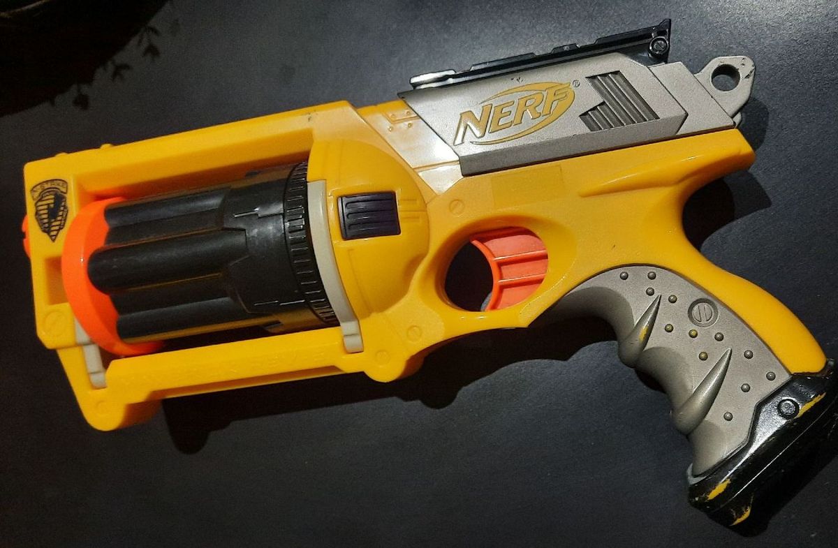 Lança Dardo Nerf Nstrike Mega Hotshock Nerf Vermelho/cinza/laranja