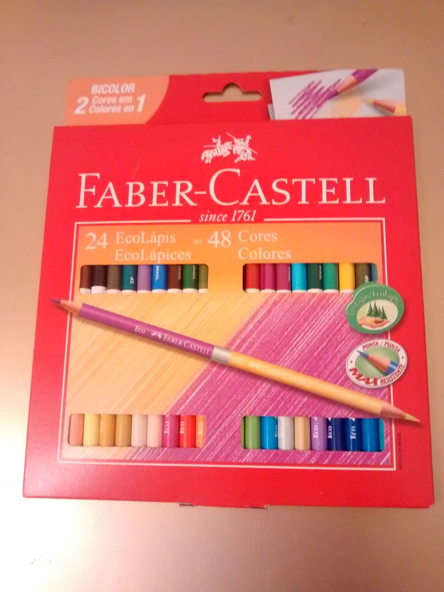 L Pis De Cor Bicolor Faber Castell Cores Item De Papelaria Faber Castell Nunca Usado