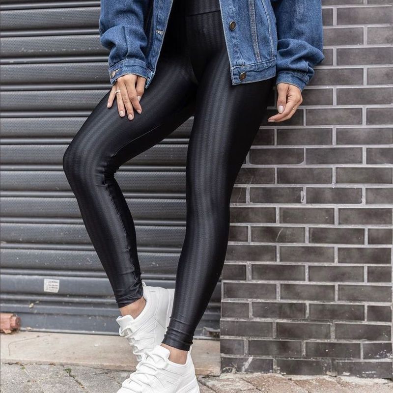 Calça Legging Feminina Glam Shiny Black