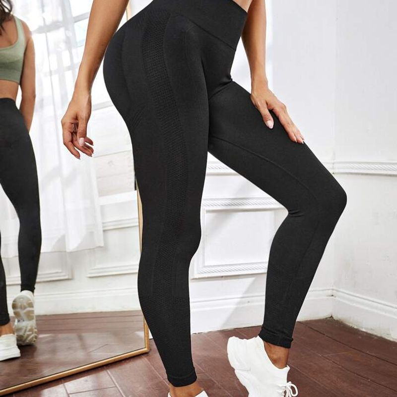 Yoga Basic Leggings Leggings De Ginástica Sem Costura De Alta Elasticidade  Com Controle De Barriga Leggings De Ginástica