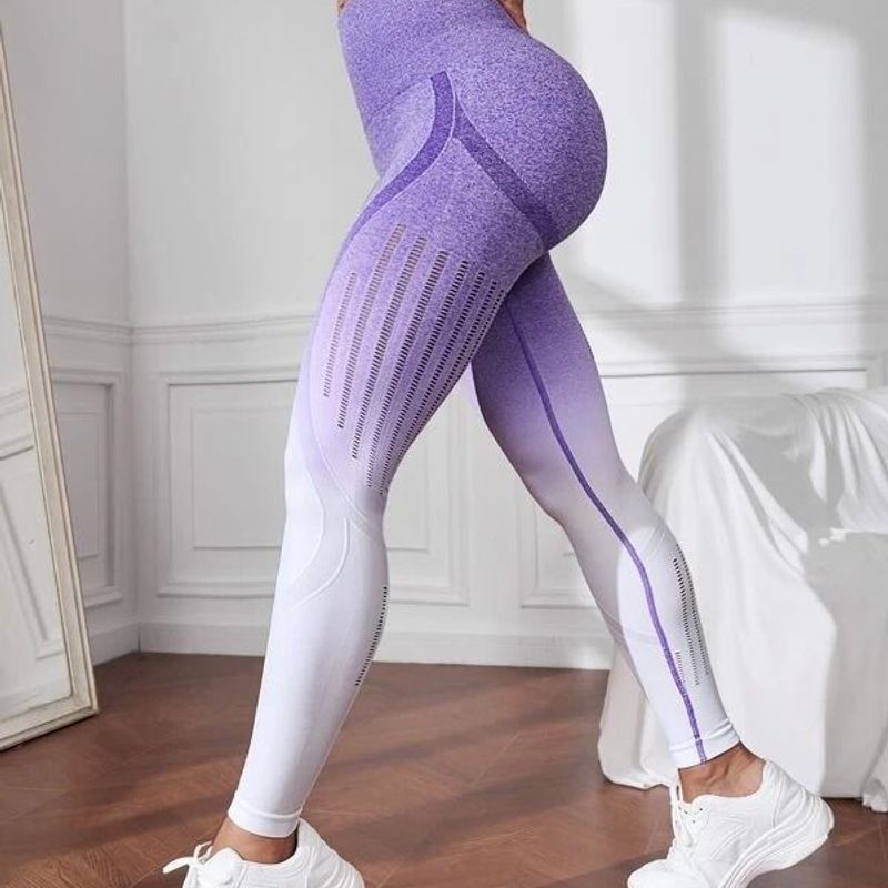 Yoga Leggings Calças de Yoga Feminino Yoga Empurre até a cintura alta  Fitness Sem Emenda Correndo Esportes Calças Esportivas Calças Leggings  (rosa)