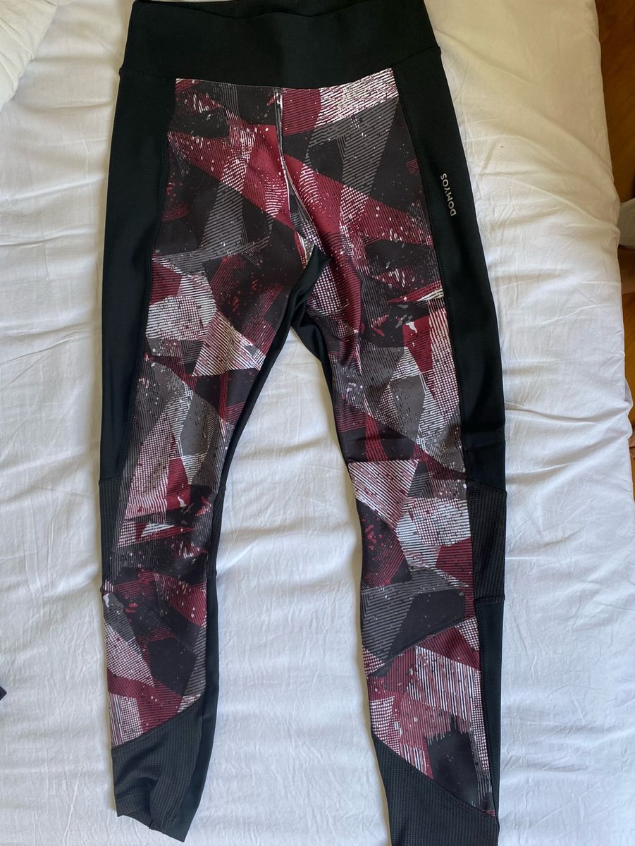 Calça Legging Fitness Estampada Domyos, Calça Feminina Domyos Usado  92525258