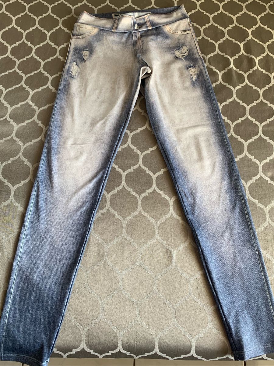 legging jeans rola moça