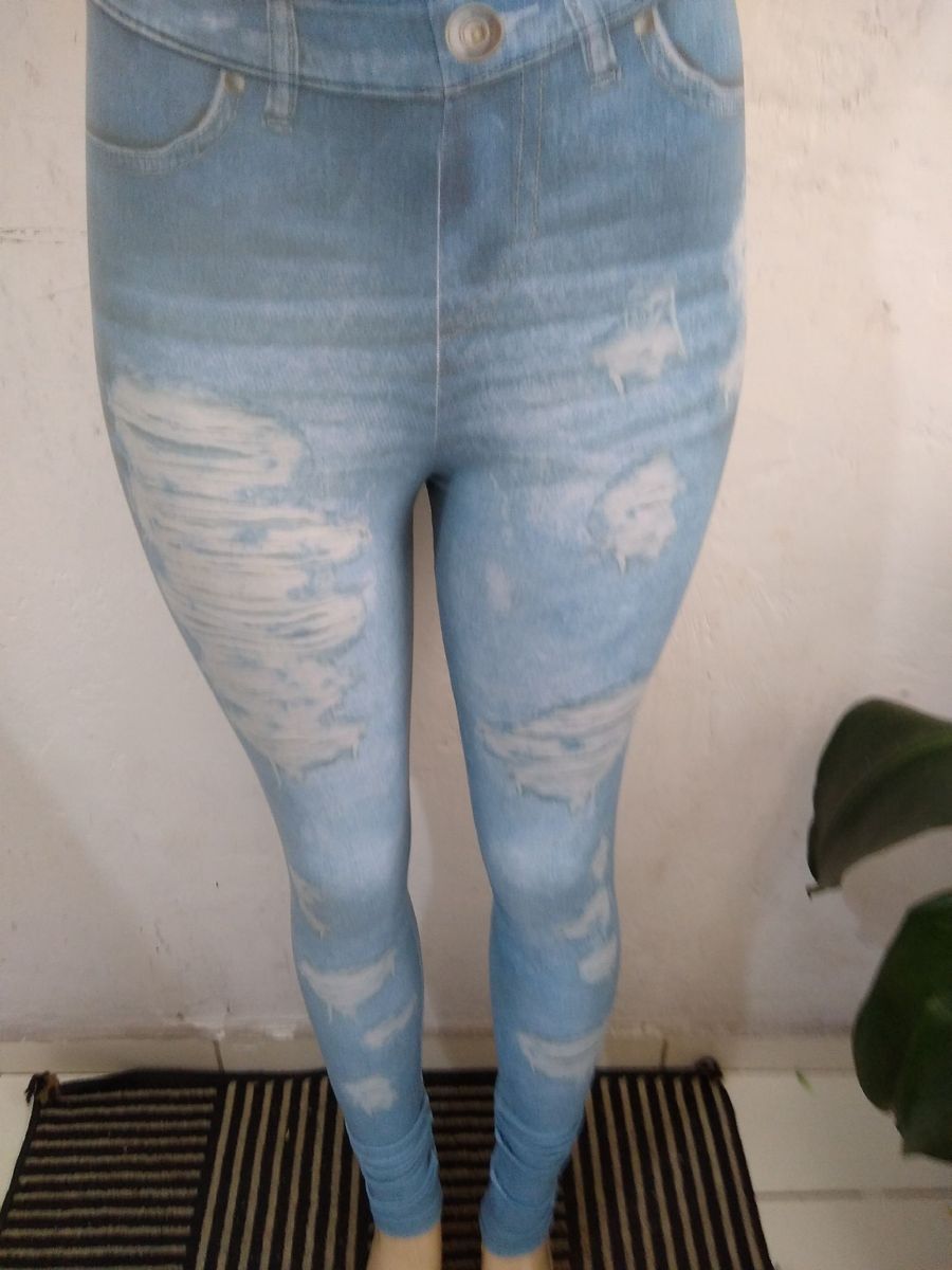 calça imita jeans feminina