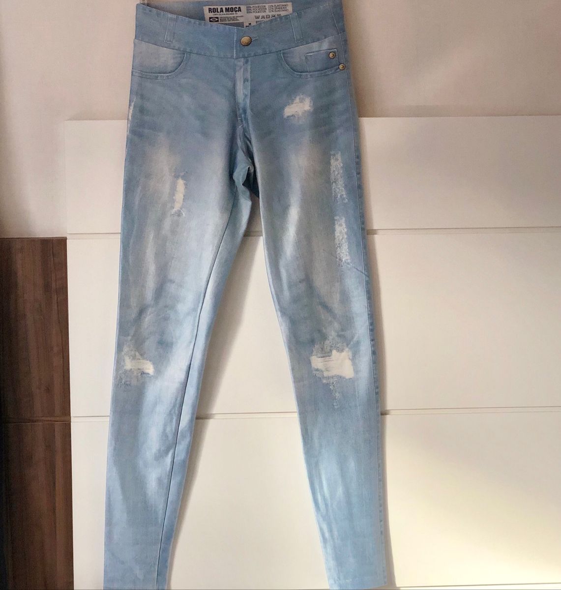 legging jeans rola moça