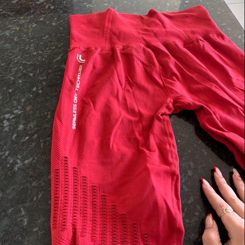 Legging Lupo Open Air Vermelha Calça Feminina Lupo Usado