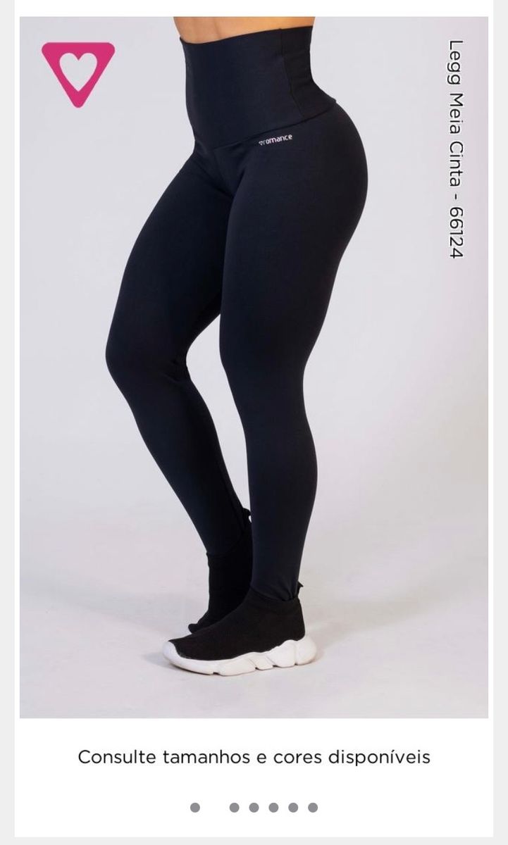 Legging Meia Cinta Cinza  Calça Feminina Romance Nunca Usado