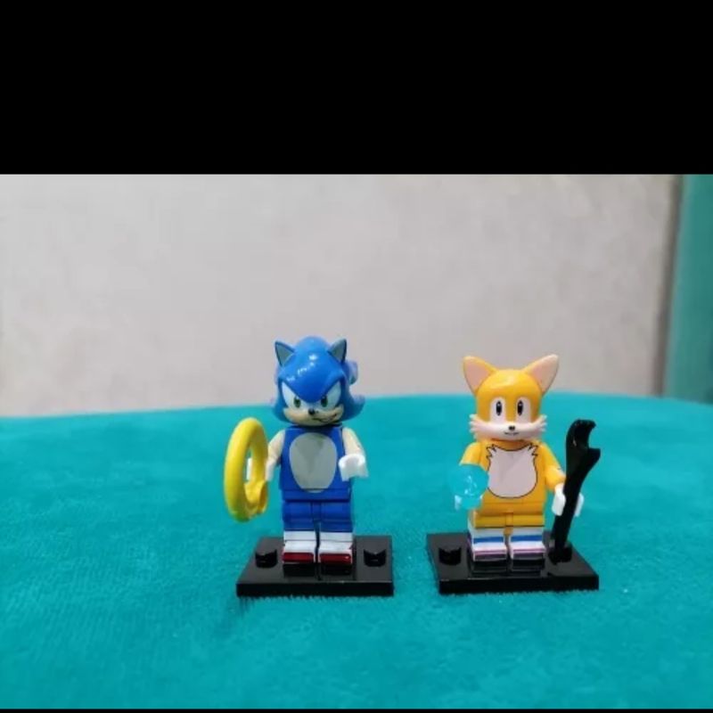 Tails Sonic Filme Game Coleção Blocos Boneco