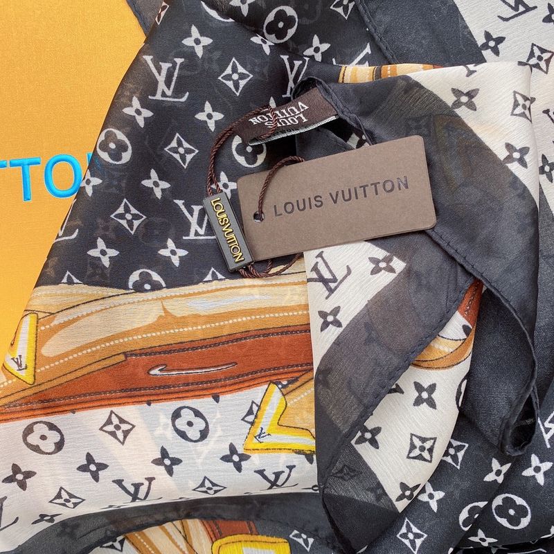 Xale Louis Vuitton Cinza e Preto, Lenço Feminino Louis Vuitton Usado  89860114